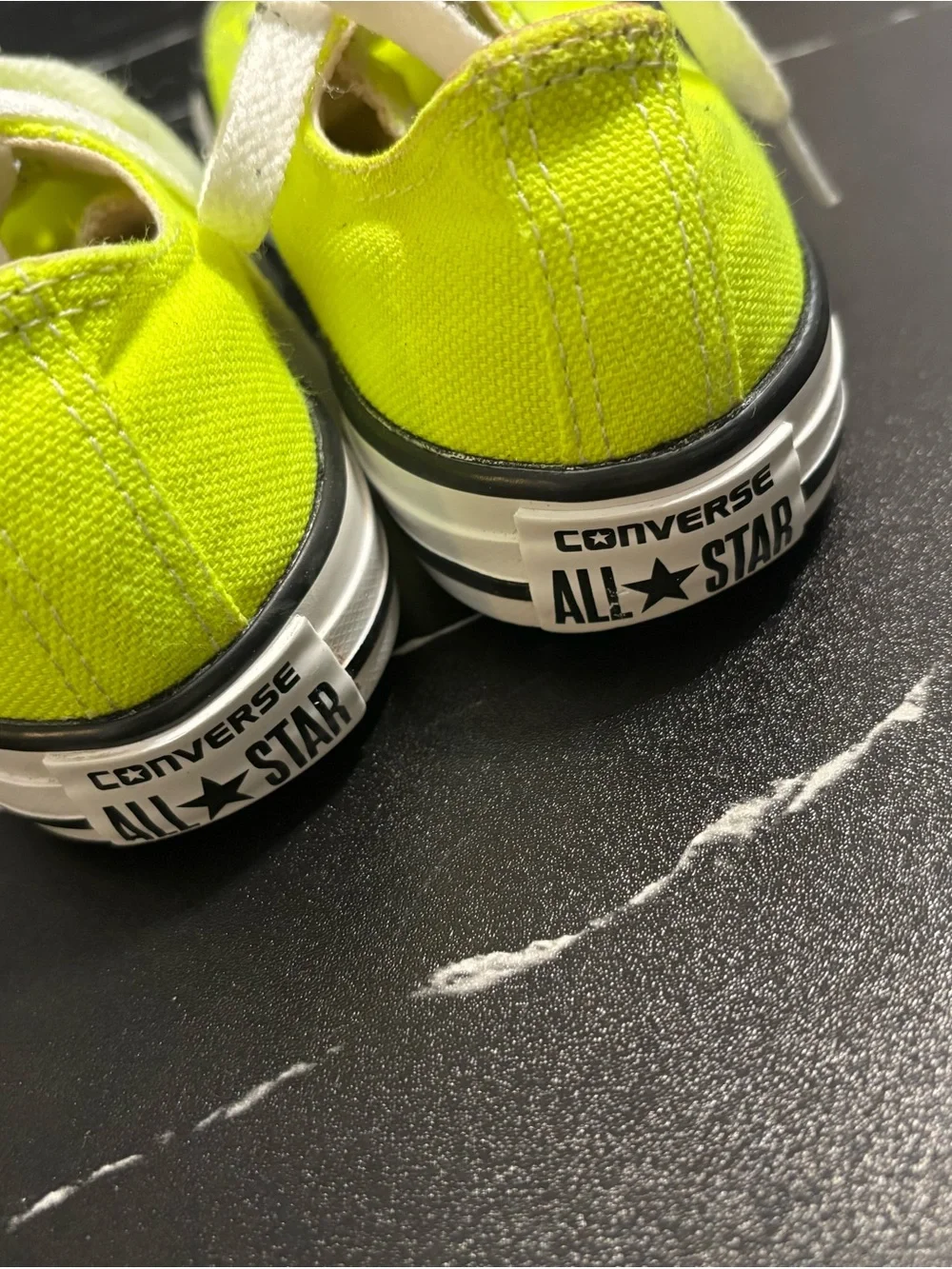 Converse Kids Neon Yellow Canvas Lace-Up Sneakers
